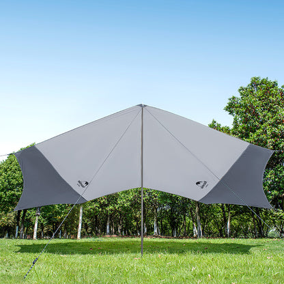 UPF50+ hexagonal canopy (with two poles) - blue