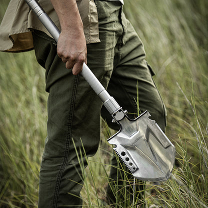 Outdoor 10-in-1 multifunctional long shovel