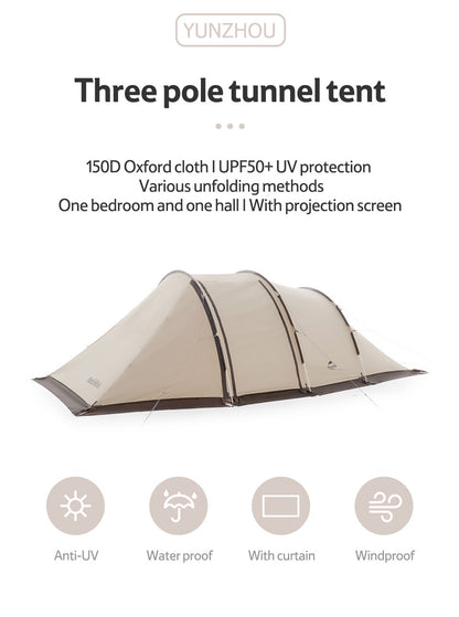 Cloud vessel tunnel tent four to five person tent