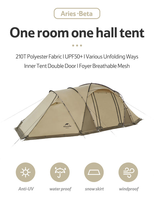 UPF50+ Aries β tunnel tent for four to six people