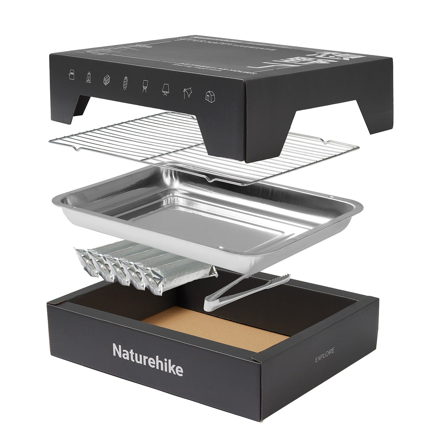 Disposable Grill (With Charcoal) - Black/White