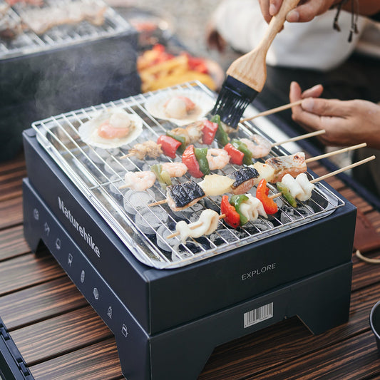 Disposable Grill (With Charcoal) - Black/White