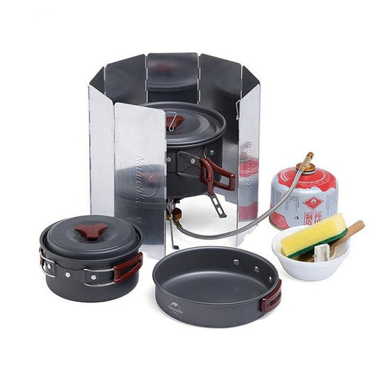 F008 Camping cooking 8-page windshield 8 Piece Windshield(Silver)
