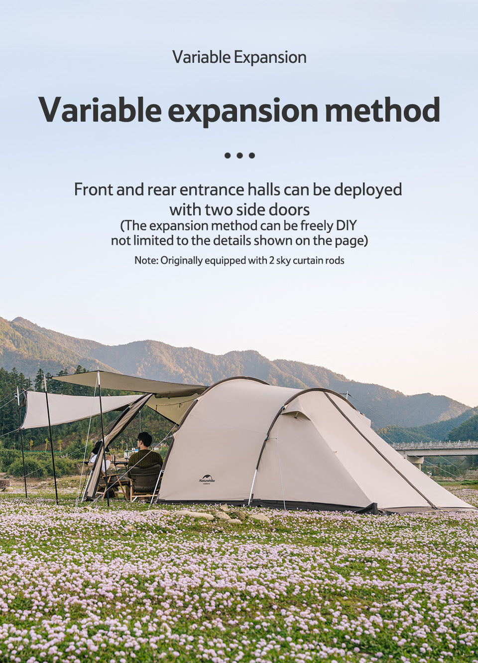 Cloud vessel tunnel tent four to five person tent