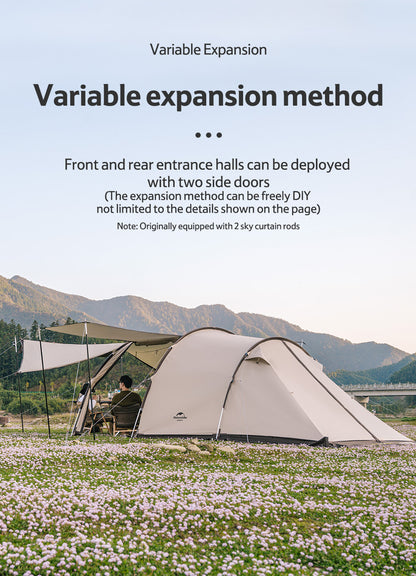 Cloud vessel tunnel tent four to five person tent