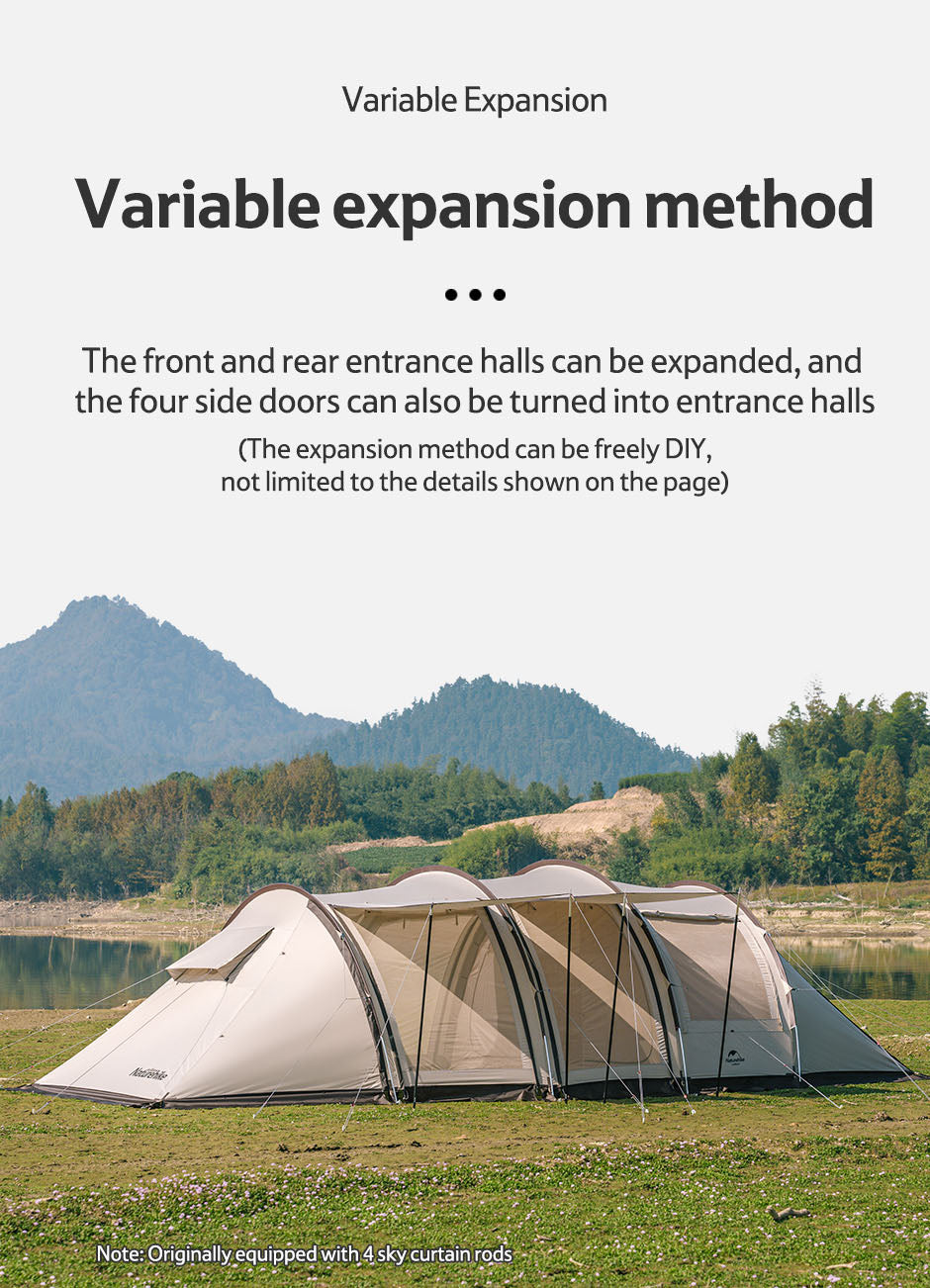 Cloud vessel tunnel tent four to six person tent