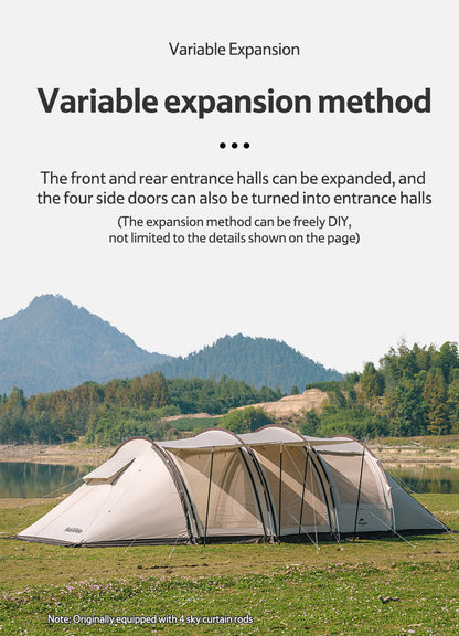 Cloud vessel tunnel tent four to six person tent