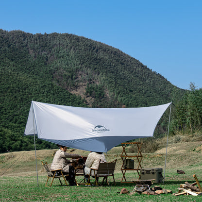 UPF50+ hexagonal canopy (with two poles) - blue