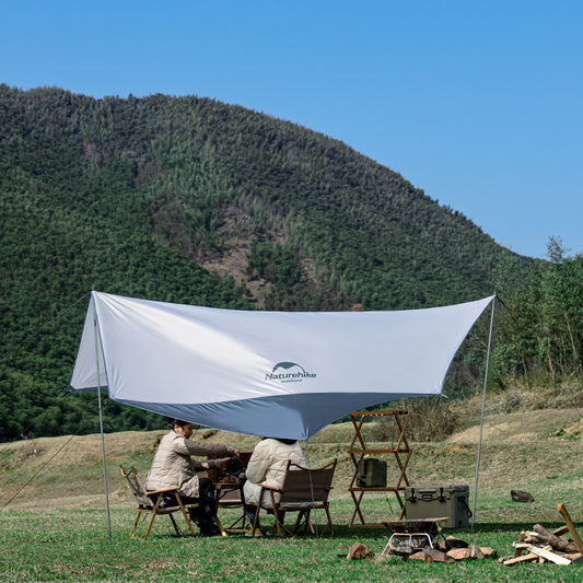 UPF50+ hexagonal canopy (with two poles) - blue