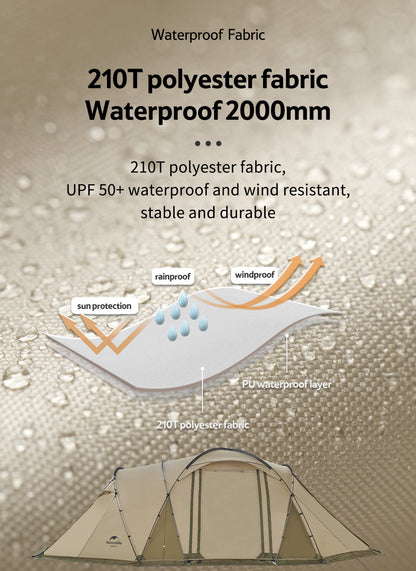 UPF50+ Aries β tunnel tent for four to six people