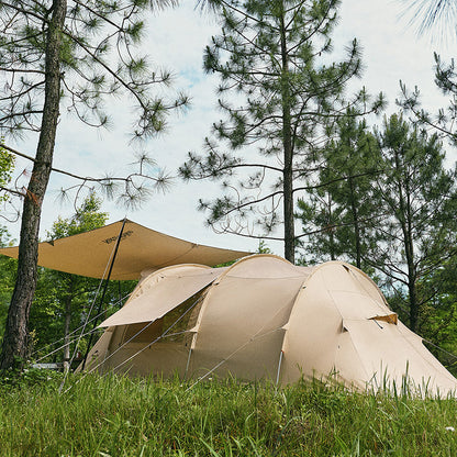 Cotton tunnel three to four person tent