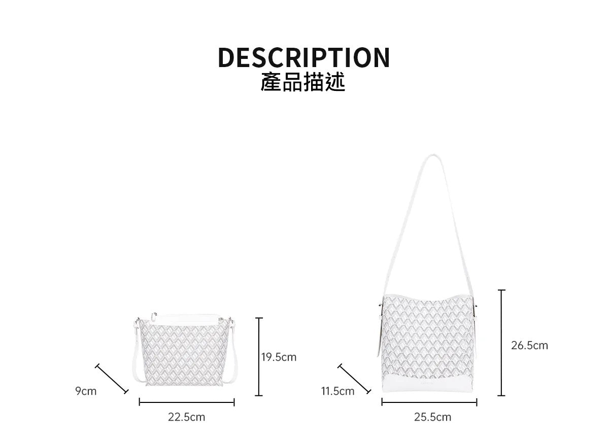 Microfiber leather dog tooth twin bag