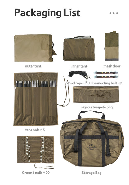 UPF50+ Aries α Tunnel Tent for 4 to 6 People