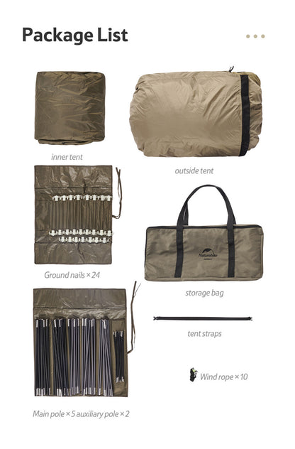 UPF50+ Aries β tunnel tent for four to six people