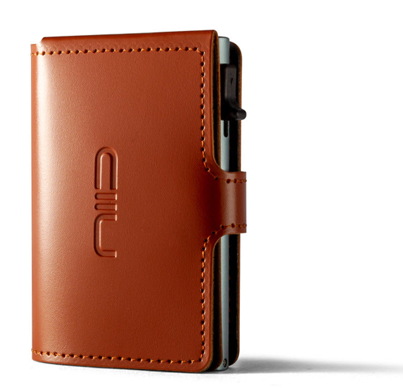 Slide Mini Wallet ‧Scratch-resistant cowhide RFID small wallet-type card box