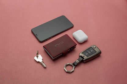 Slide Mini Wallet‧Crazy Horse Leather RFID Small Wallet Type Card Box