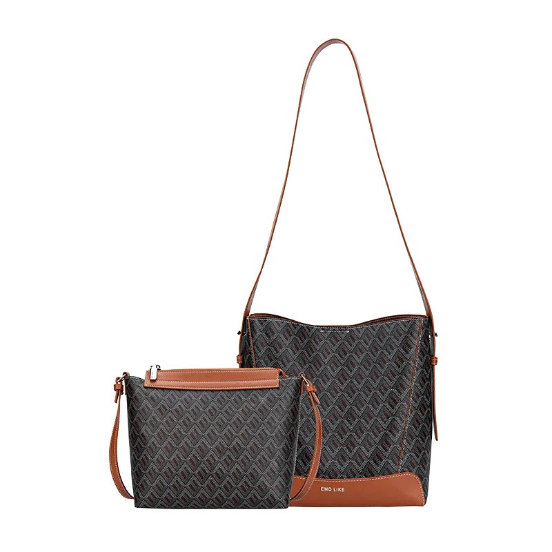 Microfiber leather dog tooth twin bag
