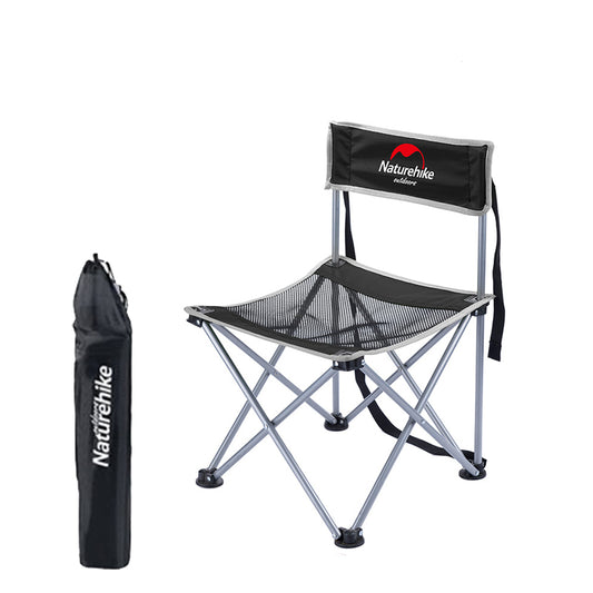 Lightweight folding chair for camping and fishing-Kachi/Black