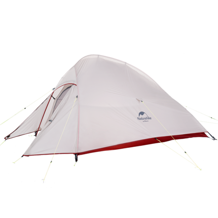 CloudUp2 20D 1-2 person nylon aluminum pole lightweight tent (with mat) - Gray Nylon Silicon Aluminum Pole Ultra Light Tent with Mat (Light Grey/Red)