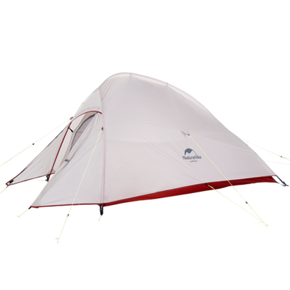 CloudUp2 20D 1-2 person nylon aluminum pole lightweight tent (with mat) - Gray Nylon Silicon Aluminum Pole Ultra Light Tent with Mat (Light Grey/Red)