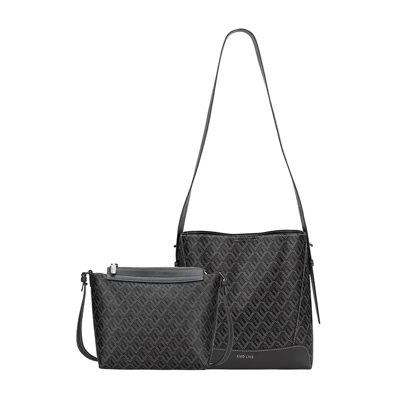 Microfiber leather dog tooth twin bag