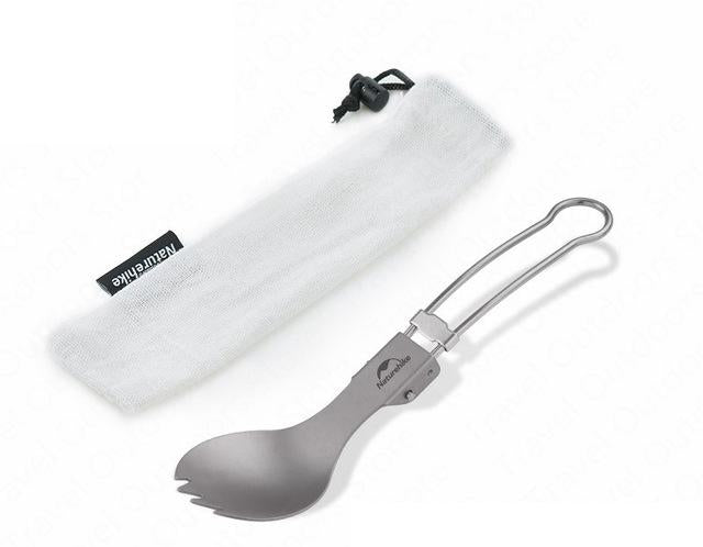 C001 Titanium Alloy Outdoor Travel Folding Tableware - Fork Spoon