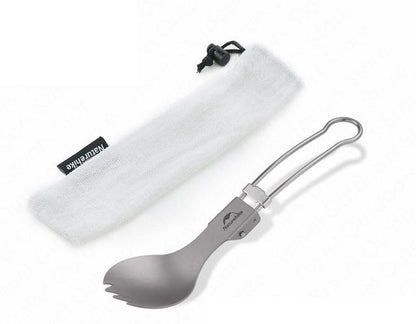 C001 Titanium Alloy Outdoor Travel Folding Tableware - Fork Spoon