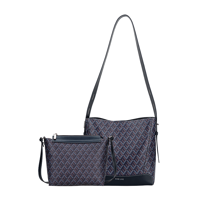 Microfiber leather dog tooth twin bag