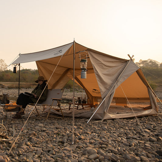 Cotton A-type double tent (built-in vestibule)