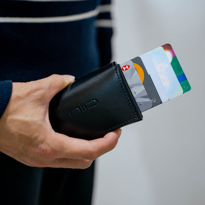 Slide III scratch-resistant cowhide RFID wallet card box