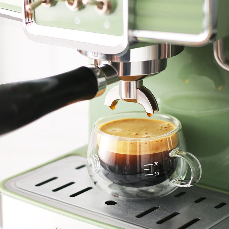 復古半自動壓力式意式咖啡機│在家自製‧高壓萃取‧壓力計‧生活享受‧奶泡‧拉花