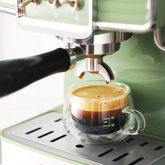 Retro semi-automatic pressure espresso machine│Made at home‧High pressure extraction‧Pressure gauge‧Enjoyment of life‧Milk foam‧Latte art