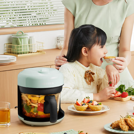 2L lightweight air fryer│Oil-free‧High temperature‧Gourmet food‧Touch control‧Non-stick‧Easy to clean‧Reservation time