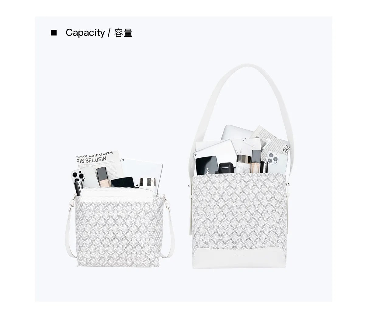 Microfiber leather dog tooth twin bag