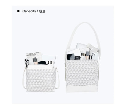 Microfiber leather dog tooth twin bag