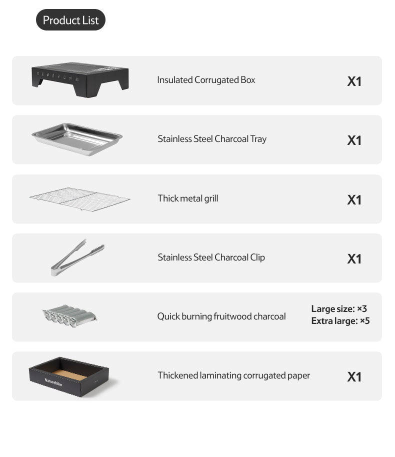 Disposable Grill (With Charcoal) - Black/White