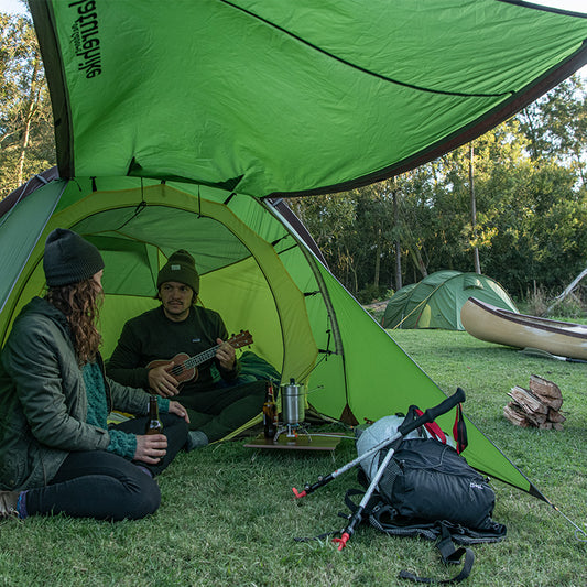 Cloud Tunnel Type 20D Nylon Lightweight Tent (With Ground Mat) - Green