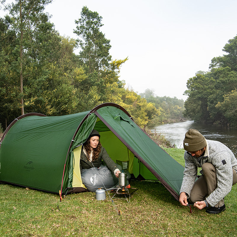 Cloud Tunnel Type 20D Nylon Lightweight Tent (With Ground Mat) - Green
