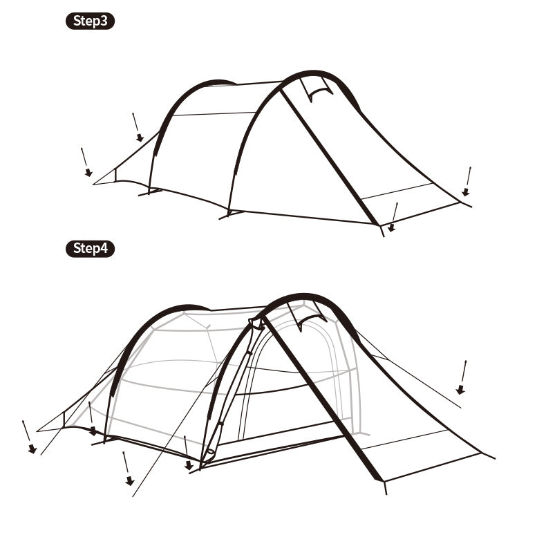 Cloud Tunnel Type 20D Nylon Lightweight Tent (With Ground Mat) - Green